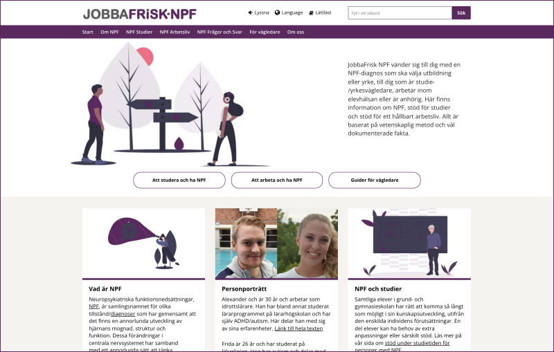 Skärmdump JobbaFriskNPF